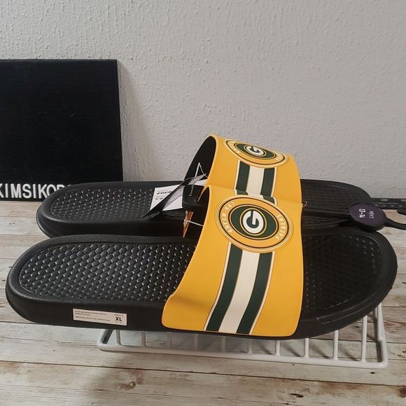 Green Bay Packers NFL Official Licensed Men's Slip On Slides FOCO Size‎ XL 13-14 - Picture 4 of 7